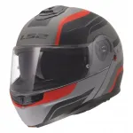 Mootorratturi kiiver LS2 FF908 STROBE II P/J MONZA, hall/punane, suurus 2XL