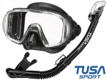 Snorkeldamiskomplekt TUSA VISIO, mask + DRY VALVE toruga UC3125 BK