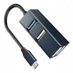 USB jagaja, alumiiniumist, 4 pesaga, kiire andmeedastus
