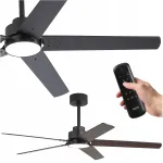 Laeventilaator koos valgustusega EBERG STX, 6 kiirust, vaikne, 132 cm, kaugjuhtimispuldiga