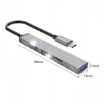 USB jaotur Orico AH-12F-GY-BP, USB-C, 3 USB-A, microSD lugeja, alumiinium