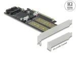 Delock 90486 PCIe x16 kaart: 1x M.2 Key B, 1x NVMe M.2 Key M, 1x mSATA