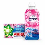 Lenor Japanese Blossom vedel pesuvahend ja Ariel Japanese Blossom kapslid komplekt