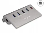 USB jagaja DeLOCK, 4x USB-A, 10 Gb/s, 2,4 A laadimine, hall