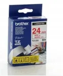 Sildipael Brother TZ-252, valge punase tekstiga, 24 mm, laminaat
