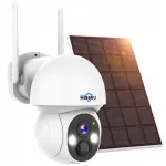 HISEEU 4MP v&auml;line valvekaamera laetava akuga, p&auml;ikesepatarei ja 360&deg; PTZ-ga