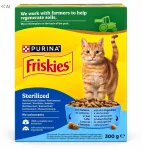 Kuivtoit kassidele FRISKIES Sterilized l&otilde;he ja k&ouml;&ouml;giviljadega, 300 g