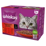 WHISKAS niiske kassitoit veise-, kana-, lamba- ja linnulihaga kastmes, 12 x 85 g