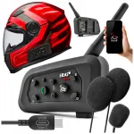 Mootorratturite interkom Ejeas V6 Pro+ USB-C, Bluetooth, 1200 m, EUC, rakendusega