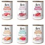 BRIT MONO koerte konservtoit, erinevad maitsed, teraviljavaba, monoproteiinsed, 6 x 400 g