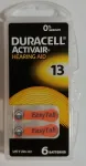 Kuuldeaparaadi patareid Duracell 13, 6 tk., oranžid