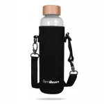 Klaasist veepudel bambusest korgiga GymBeam 600 ml