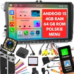 9'' 4GB/64GB Android 15 auto multimeedia Volkswagen Golf V/VI, Passat B6/B7, Seat, Skodale