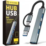 USB jagaja ADAPTER HUB, 4x USB-A 3.0, USB-C, &otilde;huke disain