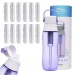 Aqualogis Aqua&Go veepudel filtriga 0,5 l lilla, 12 kassettiga