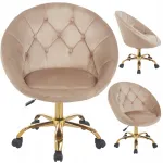Reguleeritav ratastega tool ELEGANT VELOUR RUNDO liivakarva JUMIhome