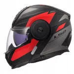 LS2 FF902 Scope II Duria mootorrattakiiver, matt must/punane, 2XL