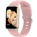 Laste nutitelefonikell SMARTWATCH RUBICON DF48, kuldne/roosa, silikoonist rihm
