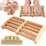 Puidust jalgu masseeriv rullik, topelt 2x5 rulli rida