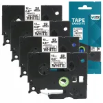 Liimirull Brother P-Touch TZe-231, 12 mm x 8 m, valge musta tekstiga, 4 tk