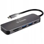 USB-C jaotus D-Link DUB-2325, 5 porti, SD/microSD lugeja, 2x USB 3.0, USB-C