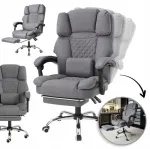 Ergonoomiline hall kontoritool jalatoega ja massaažifunktsiooniga