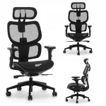 Ergonoomiline must kontoritool HANOI v&otilde;rgust seljatoega