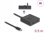 Delock 18911 USB jagaja, 2 pesa, kahesuunaline, 8K, 10 Gbps, USB-C