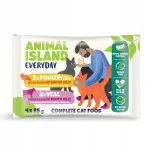 ANIMAL ISLAND kassitoidupakk, linnuliha ja maksaga, vasikaliha, 4 x 85 g