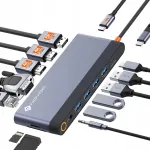 USB-C dokk NOVOO 4K HDMI, PD 100W, Ethernetiga