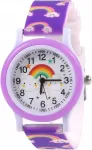 Laste kell Rainbow Purple, analoogne, 3D, veekindel, 3&ndash;11 aastastele