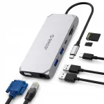 Orico USB-C 12in1 multifunktsionaalne jaam: RJ45, HDMI, VGA, heli, microSD, PD 100W