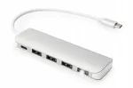 USB jaotur DIGITUS, 4 pesa, USB 3.0, Type C PD 3.0-ga, alumiiniumist