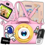 Digitaalne fotoaparaat ZeeTech 40 Mpx roosa isikupiltide funktsiooni ja m&auml;ngudega