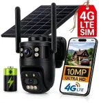 Juhtmevaba p&auml;ikeseenergia kaamera GSM 4G LTE, 10 MP, kahe objektiiviga, SIM-kaardile, p&ouml;&ouml;ratav