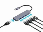 USB-C jagaja, 4x USB-A 3.2 GEN1, 1x USB-C PD 100W, 5-in-1