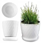 KADAX 14 cm valge plastikust lillepott jalaga
