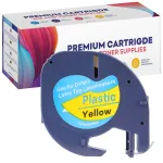 Plastikust DYMO LetraTag lint, 12 mm x 4 m, kollane, 59423