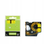 TERMOKAHANEV DYMO RS7Y 18056 toru, 12 mm, 2,5 m, kollane, must kiri