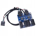 USB 2.0 jagaja, 9 PIN kuni 4x 9 PIN pistikplaadi &uuml;hendus
