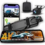 Peegliga auto videosalvesti 9,66" puuteekraaniga, 4K, GPS