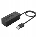 USB jaotur Orico W5P-U2-100, 4x USB 2.0, micro USB, must