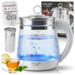 Klaasist elektriline veekeetja reguleeritava temperatuuriga, LED, AD1299, 2200W, 1,5 l