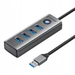 ORICO USB jagaja, 4x USB-A 3.0, 5 Gb/s, alumiinium, USB-A kaabliga