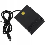 USB kaardilugeja, kaasaskantav, must, sobib pangakaartidele ja nutikaartidele