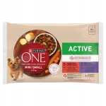 Purina ONE Active Mini koeratoit veise- ja pardilihaga kastmes, 4 x 85 g