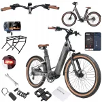 Elektrijalgratas MIHOGO Air, 1000W, 19,2Ah, 40 km/h, 200 km, 26", rakenduse juhtimine