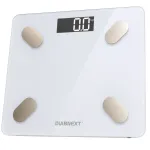 Elektroonilised vannitoa kaalud 180kg valged klaasist LCD-ekraaniga