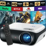 Projektor HAPPRUN 200" 4K FHD LED Bluetooth, kaugjuhtimispult, HDMI, USB