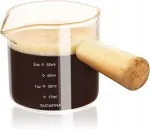 Espresso klaasist kann topeltnokaga, puidust sangaga, 75 ml